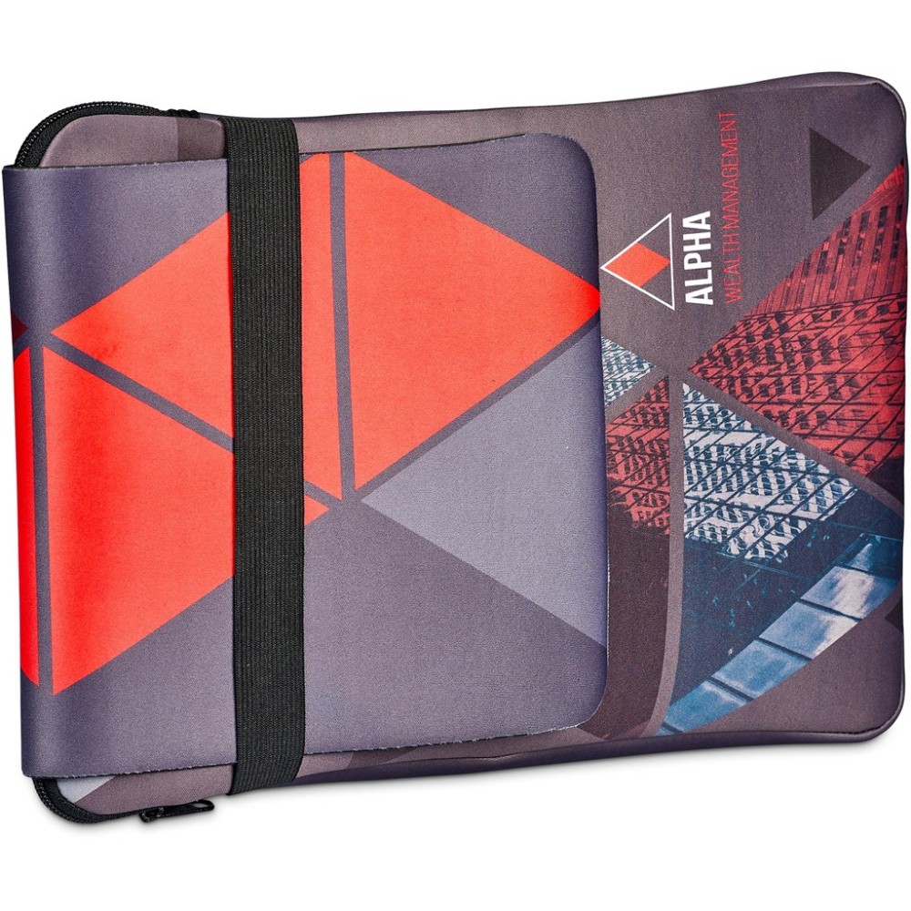 Pre-Printed Sample Hoppla Grotto Neoprene 13-inch Laptop Sleeve With Build-In Mouse Pad