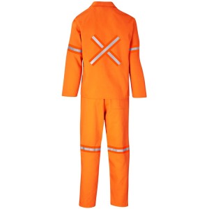 Trade Polycotton Conti - Suit Reflective Arms, Legs & Back - Orange Tape